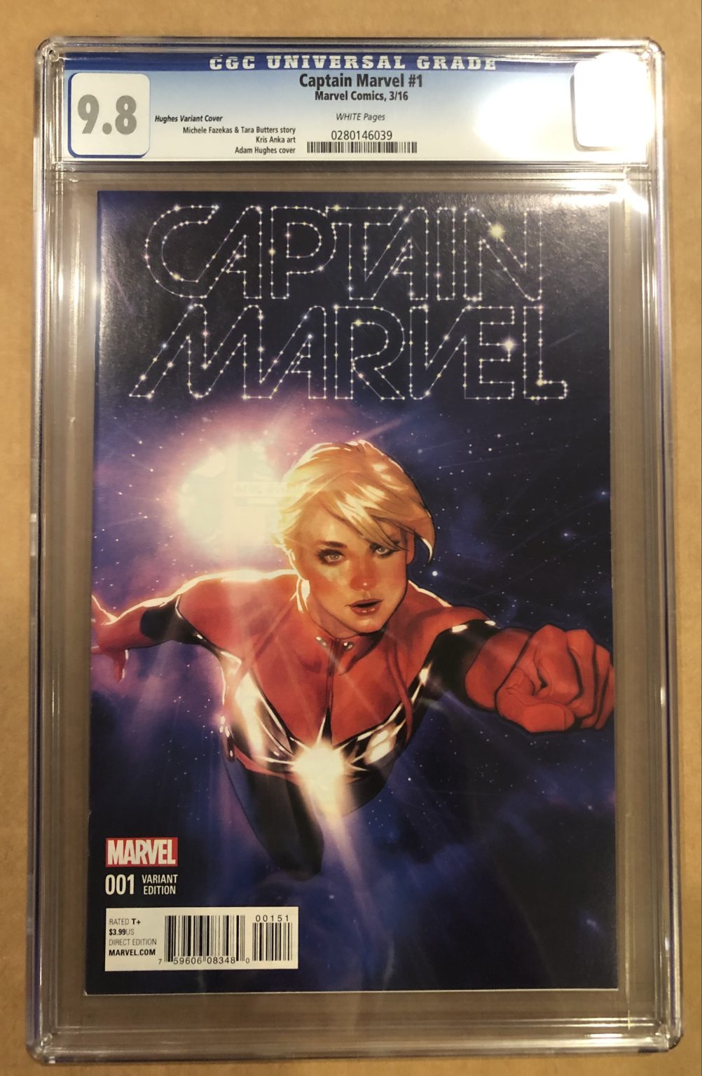 CAPTAIN MARVEL 1 CGC 9.8 ADAM HUGHES VARIANT COVER. (2016) | Made the Grade